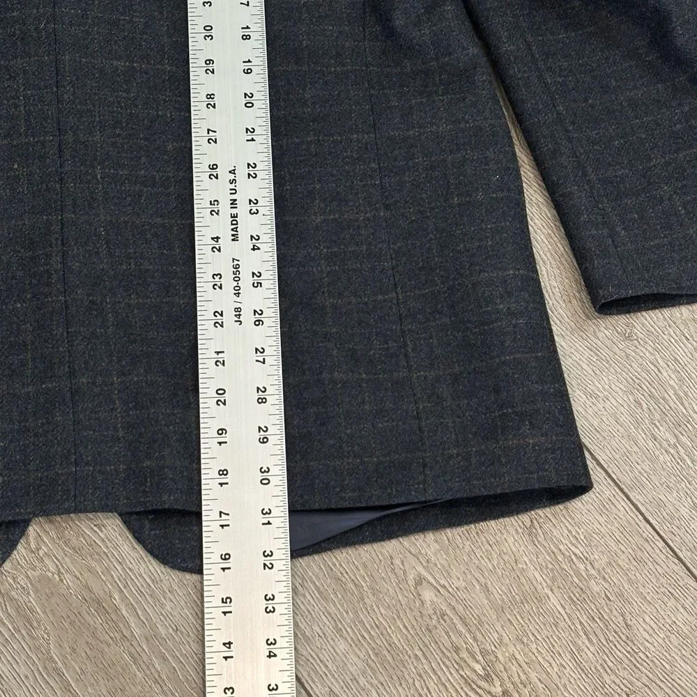 Pronto‎ Uomo Sport Coat 44R Blue Plaid Zegna Italian Wool Cashmere Jacket Blazer